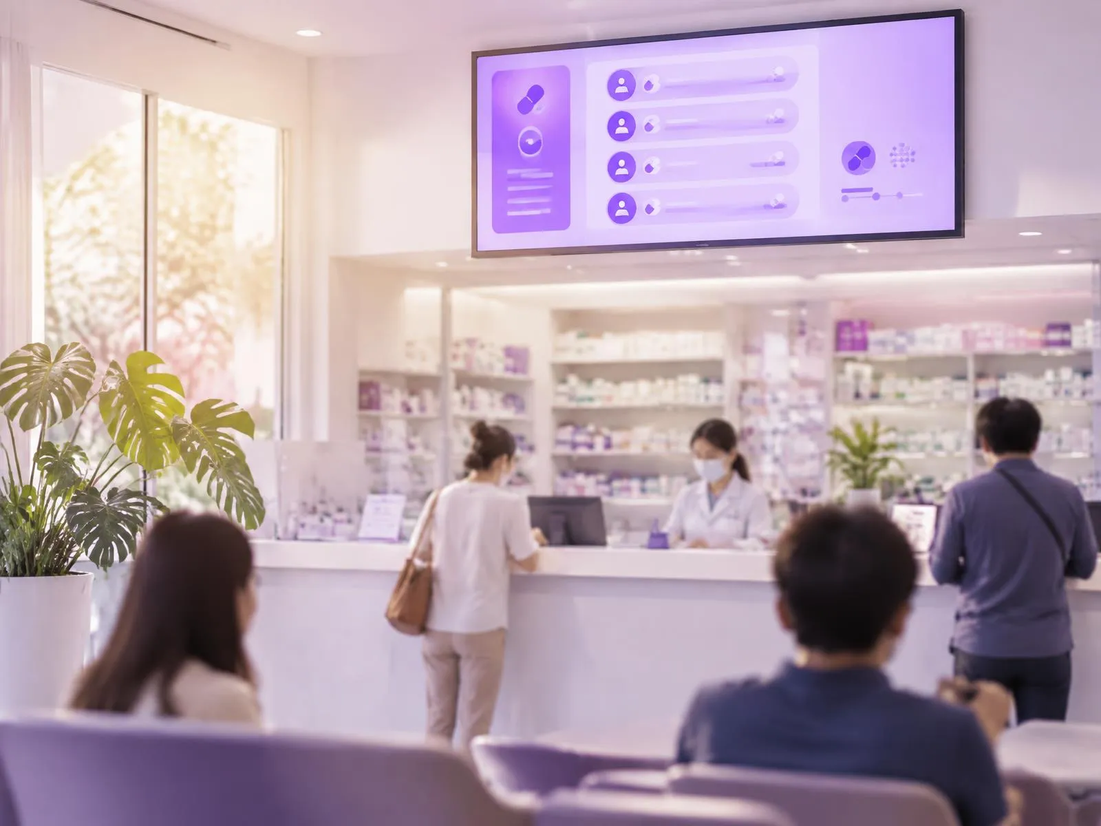 An orderly pharmacy pickup